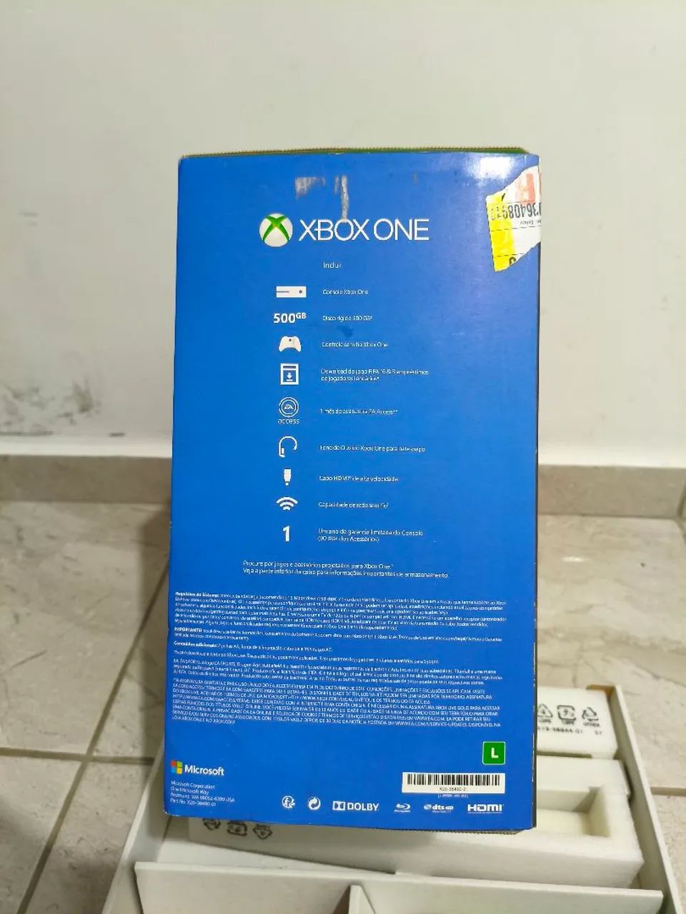 Caixa original do Xbox One (Versão 500 GB - Fabricado no Brasil