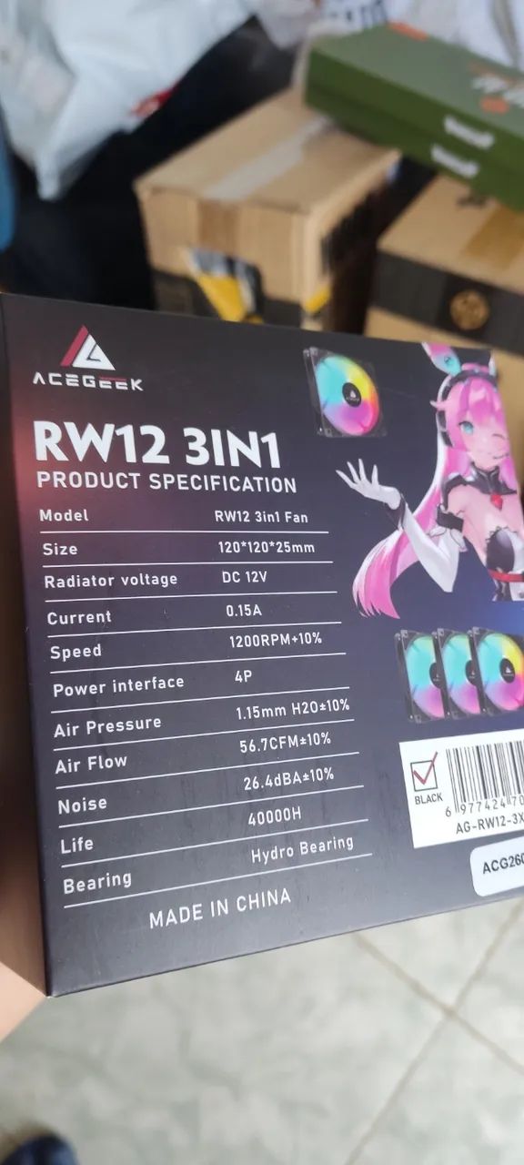 Kit com 3 ventoinhas RGB 120mm para computador - Foto 4