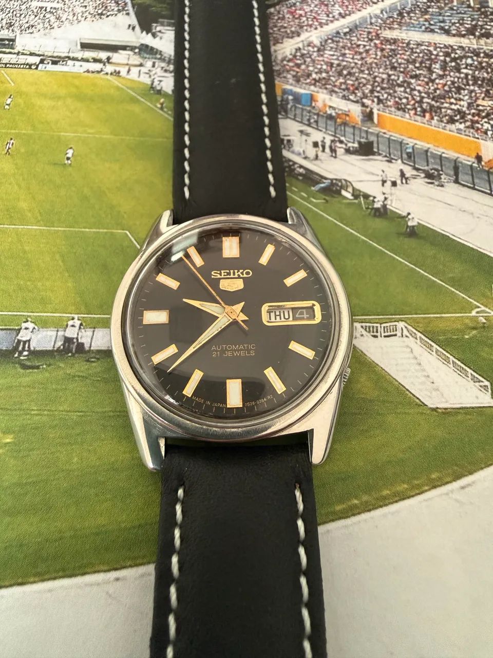 Seiko 5 Automático Vintage Preto Day-Date - Calibre 6139 - Japão - Foto 6