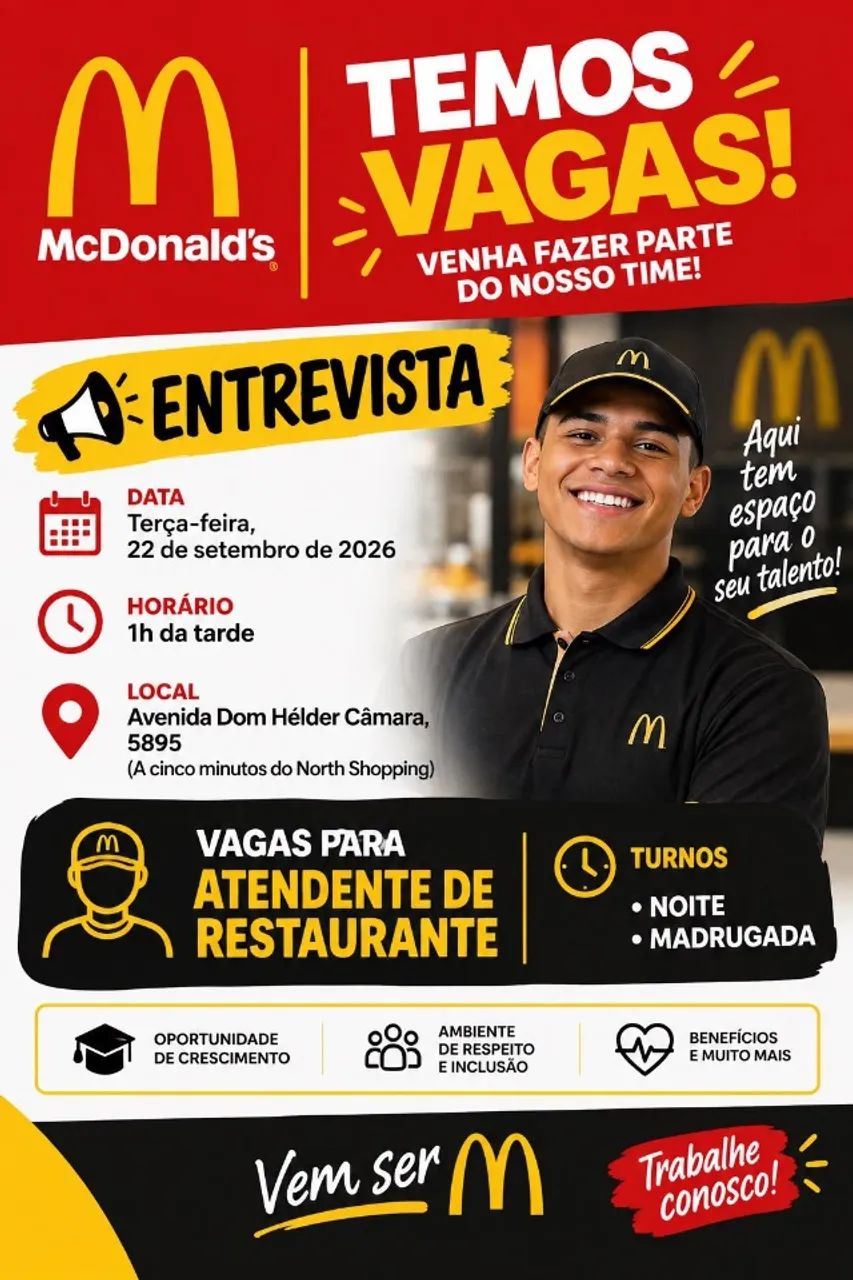 ATENDENTE DE RESTAURANTE MC DONALD'S 