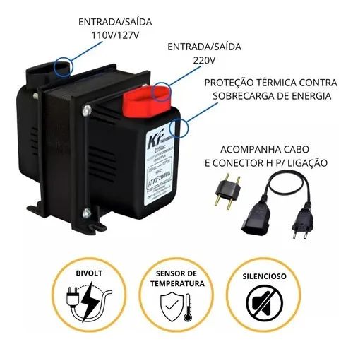 Aparelhor Conversor de voltagem 750VA - 220 para 100 e 110 para 220V - Foto 4