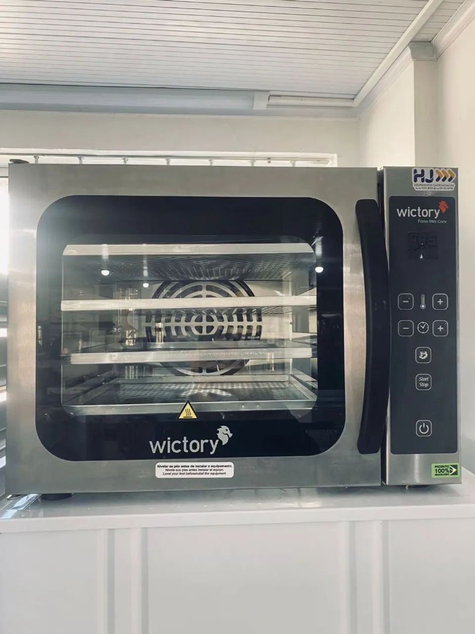 NZ. Forno elétrico convector 4 assadeiras com vapor WICTORY 