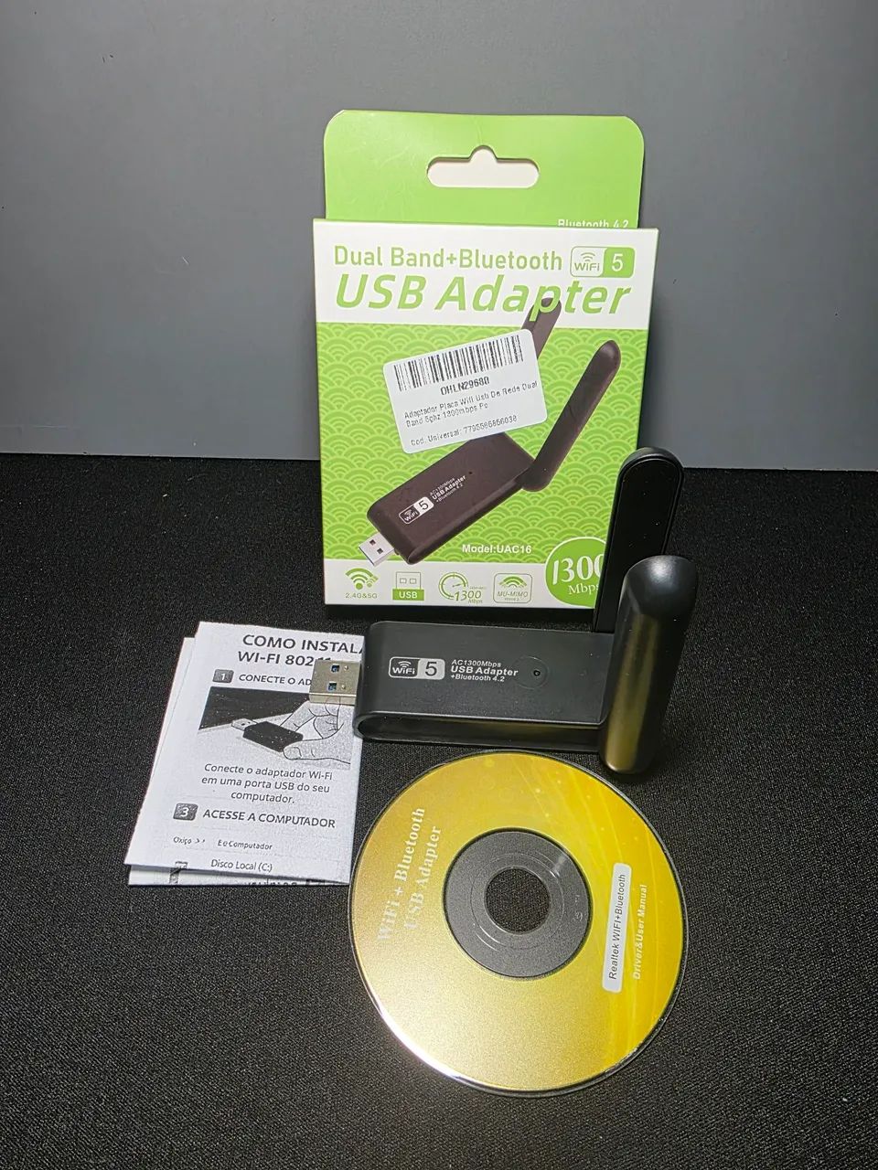 Adaptador USB wifi e Bluetooth 2 em 1 para computador - Foto 3