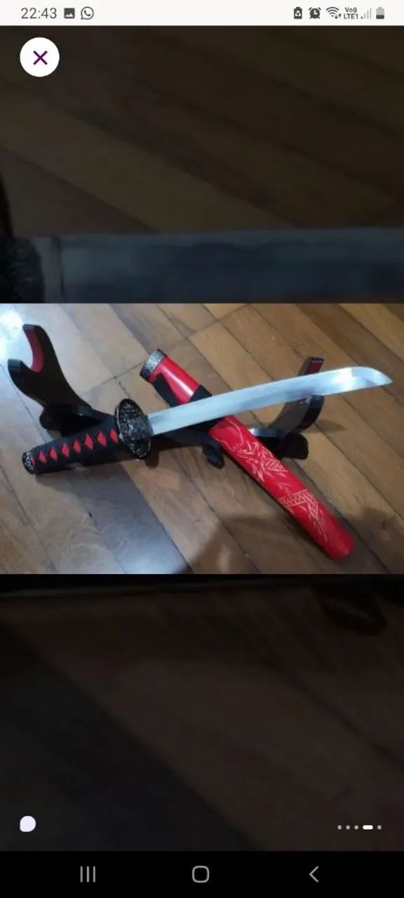 Espada tanto samurai de decoração com bainha 