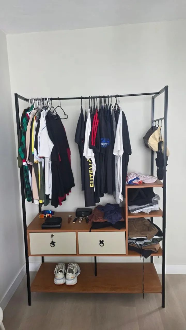 Closet Industrial em Aço e MDF | 2 Gavetas | Excelente Estado