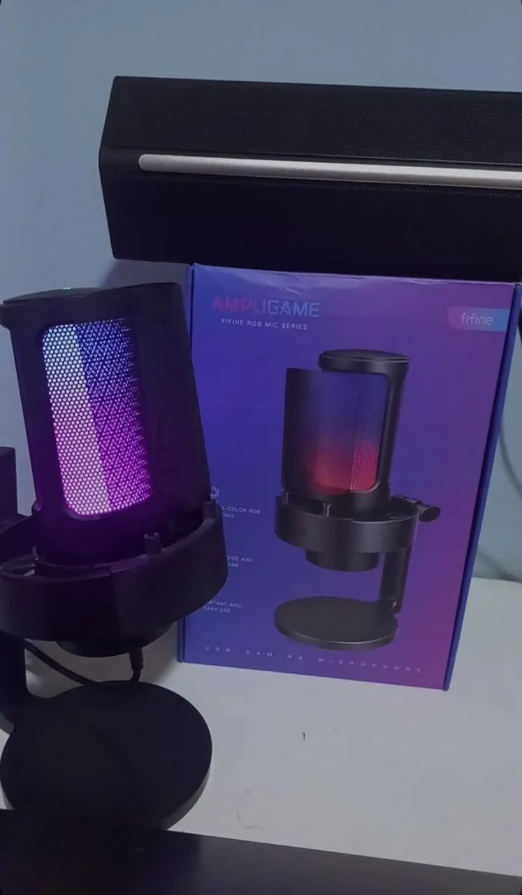 Microfone fifine A8 Ampligame, USB-C e suporte pra PC, PS4 e PS5 - Foto 3