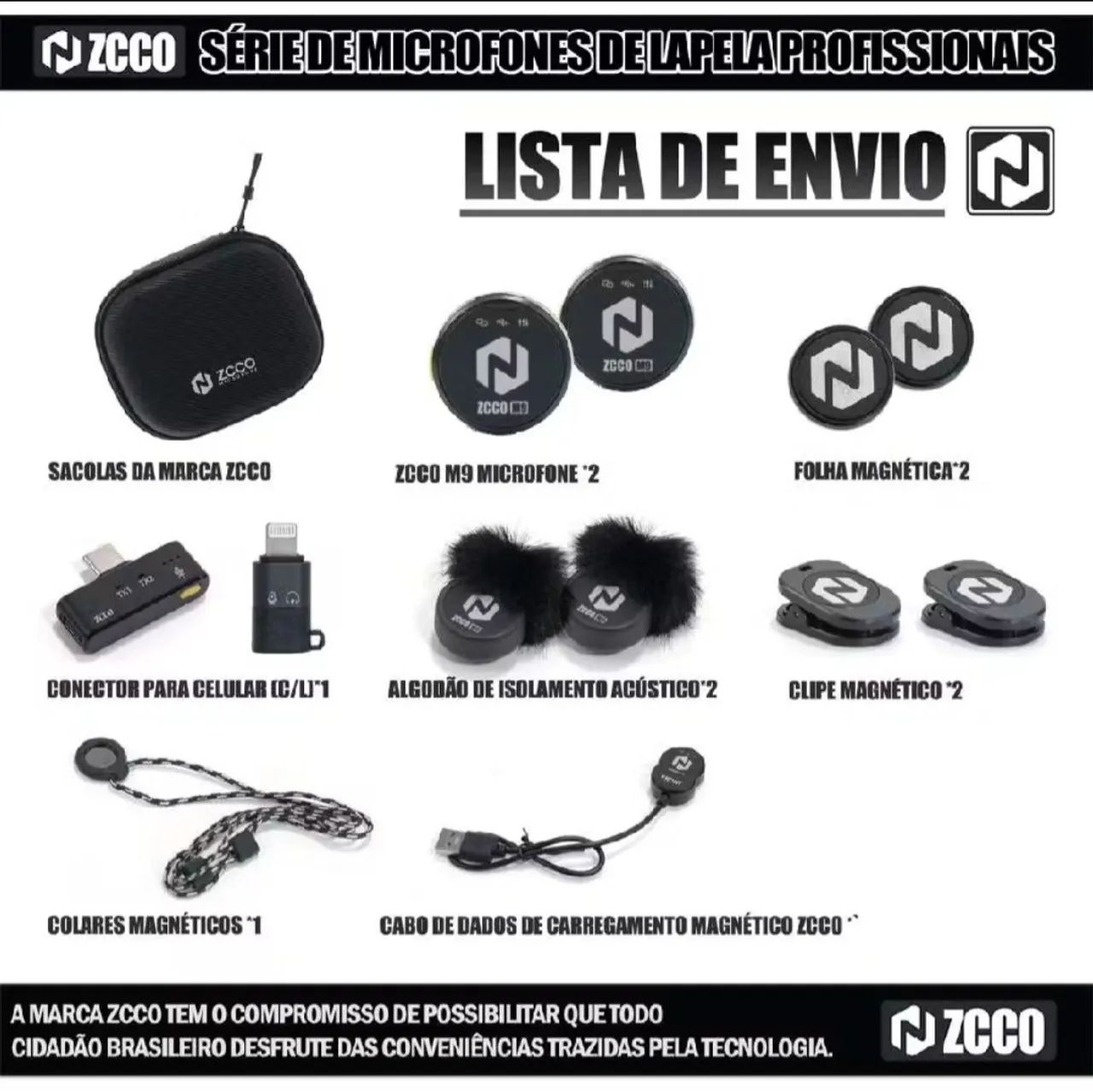 Zcco M9 neo microfone lapela novo  - Foto 6