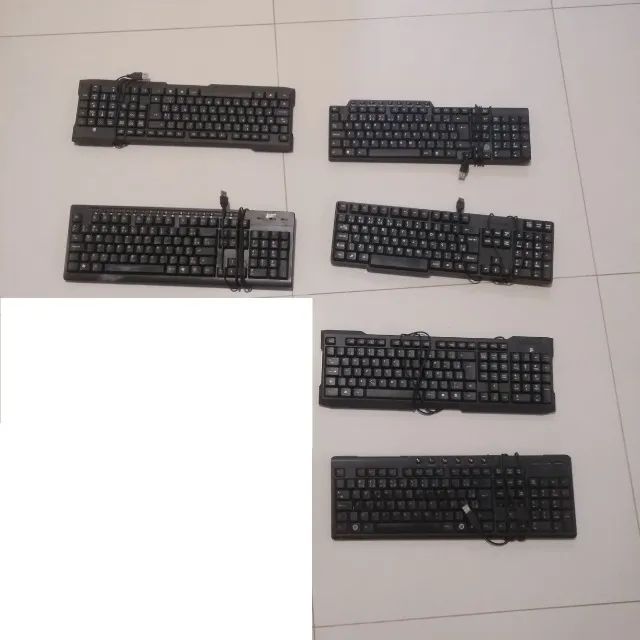 Lote 6 teclados de computador PC funcionando - atacado