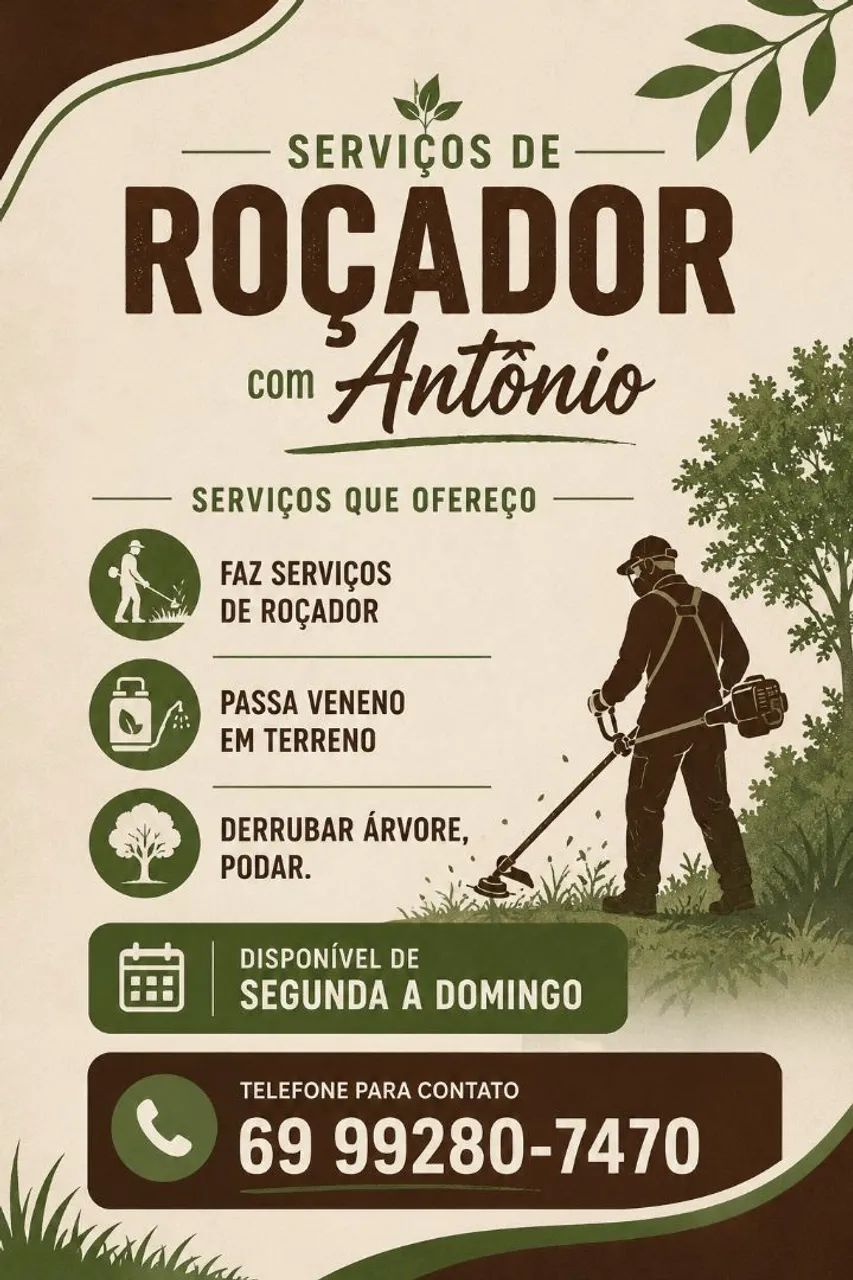 Roçador, passagem de veneno