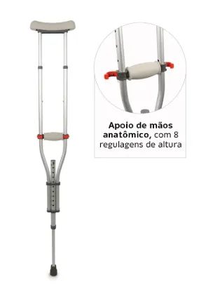 Muleta Axilar Alumínio (Par) - Leve, Ajustável e Super Resistente! - Foto 5