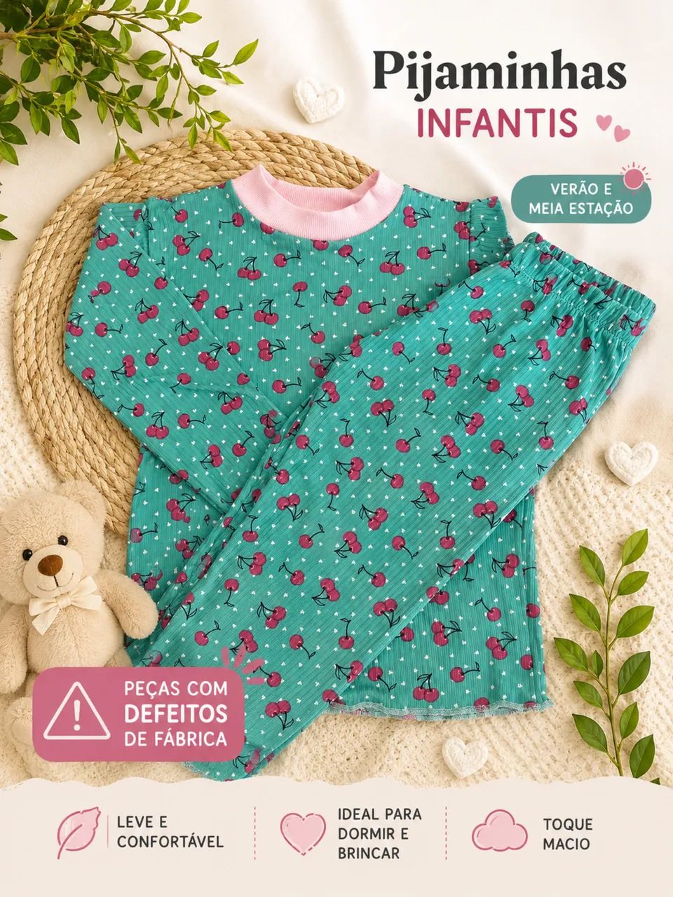 Lote Pijaminhas infantis (peças com defeito de fábrica) - Foto 4