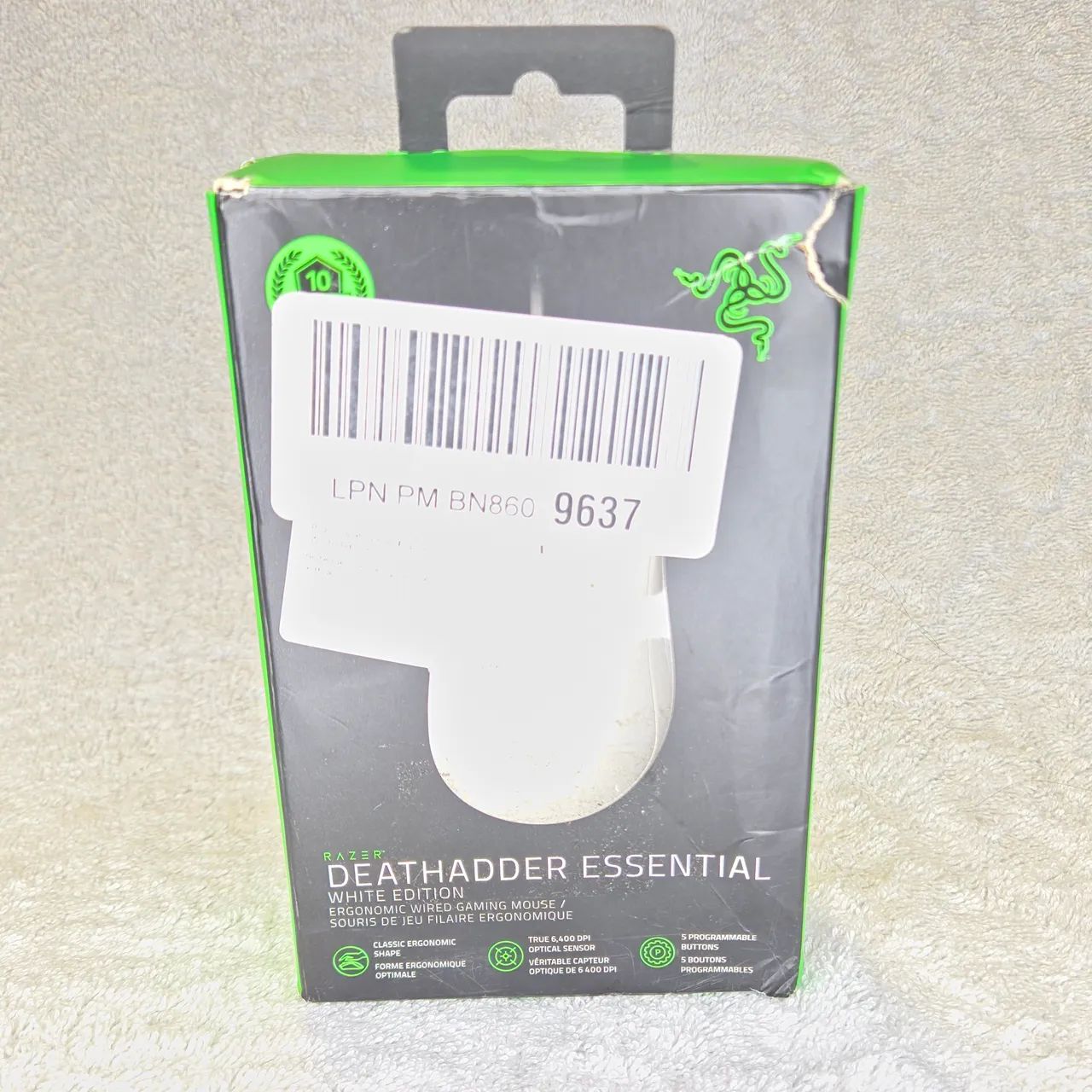 Mouse Gamer Razer DeathAdder Essential Branco (Usado 1 VEZ)