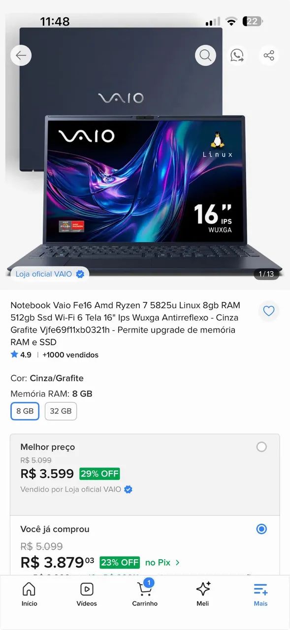 Notebook Vaio  - Foto 3