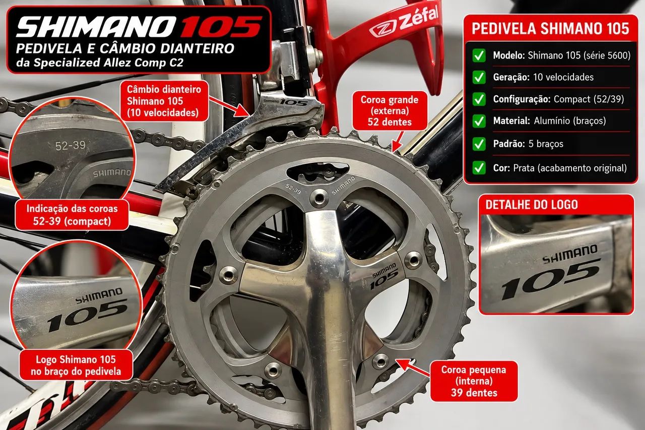 SPECIALIZED ALLEZ COMP C2 105 ? TAMANHO 52/S - Foto 2