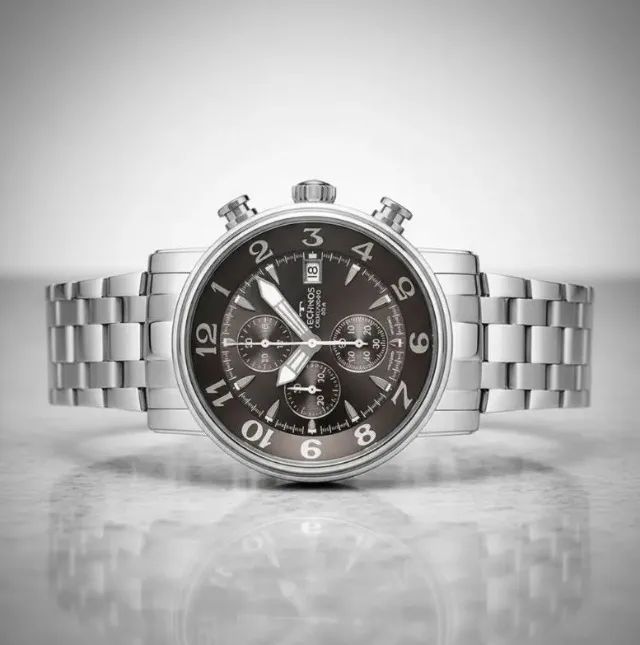 Relógio Technos Masculino Grandtech Prata - Foto 5