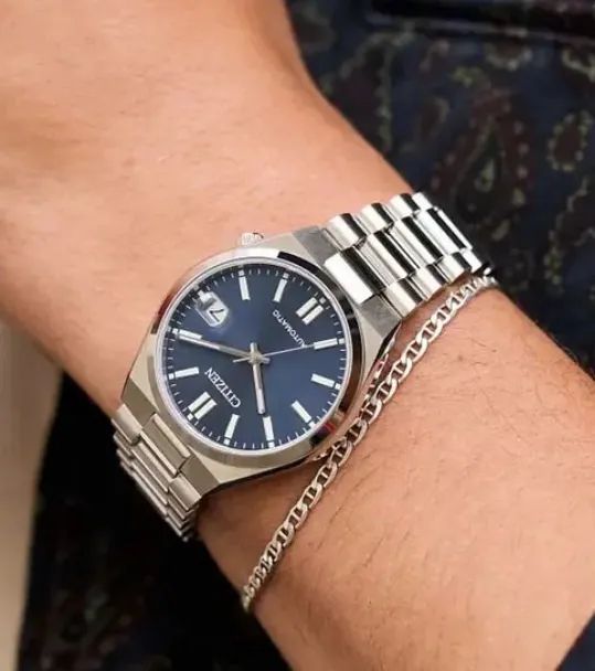 Relógio Citizen Tsuyosa 37mm azul - Foto 3