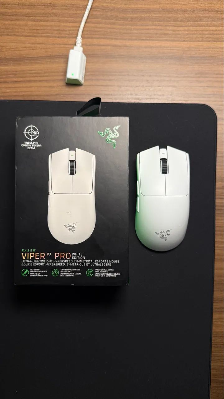 Mouse Razer Viper V3 Pro White | Completo na Caixa - Periféricos e