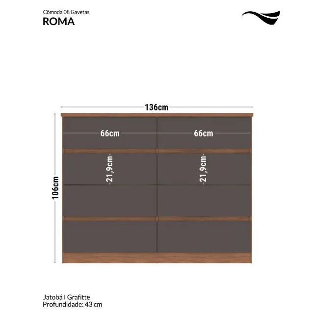 CÔMODA RESISTENTE DE 8 GAVETAS - PARCELAMOS SEM JUROS - Foto 2