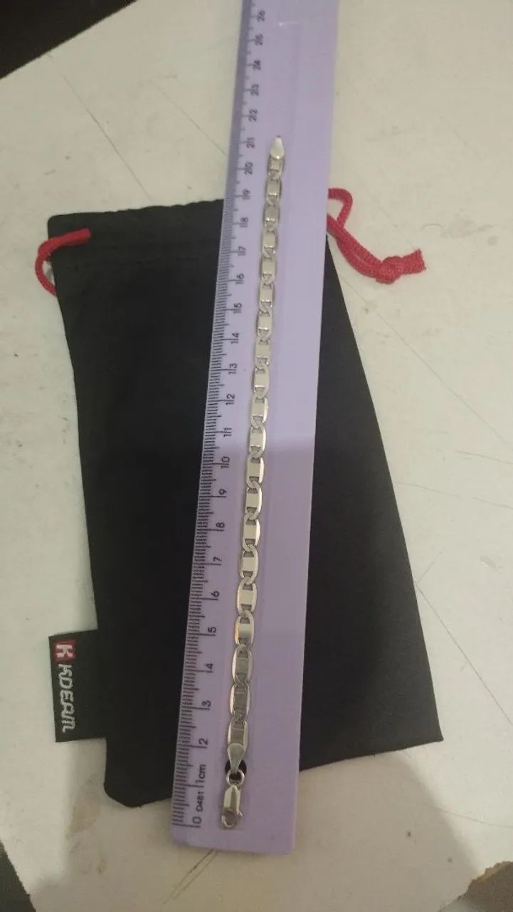 Pulseira prata 925 elo piastrini  - Foto 3