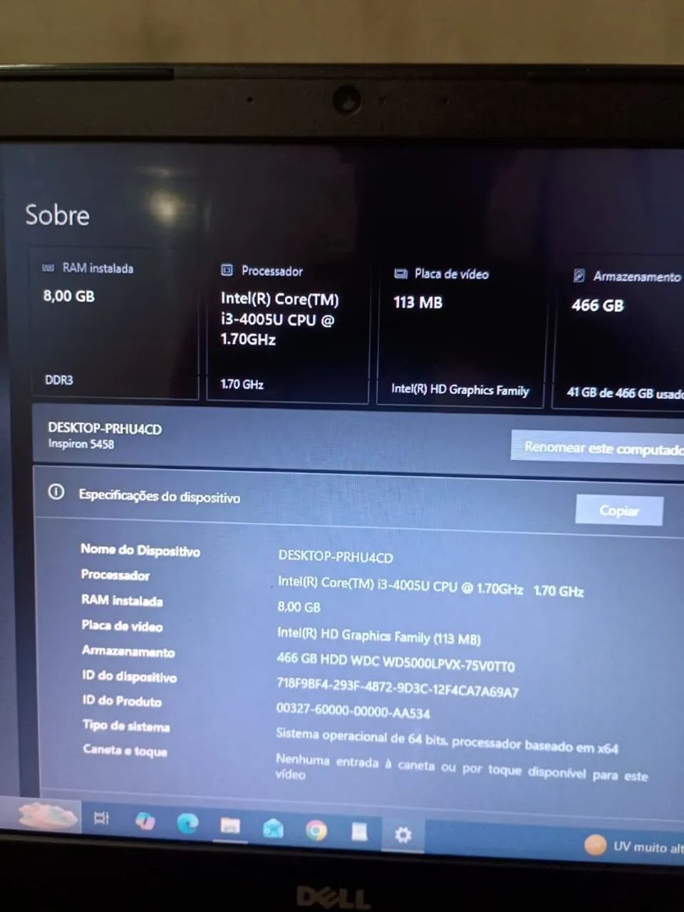 Notebook Dell i3 de 4° com 8gb de memória RAM e bateria boa  - Foto 5