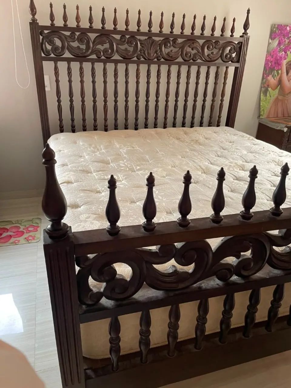 Cama casal maciça 