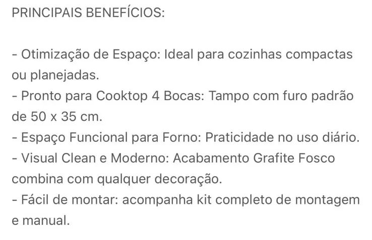 Móvel CookTop 4bocas - Foto 5