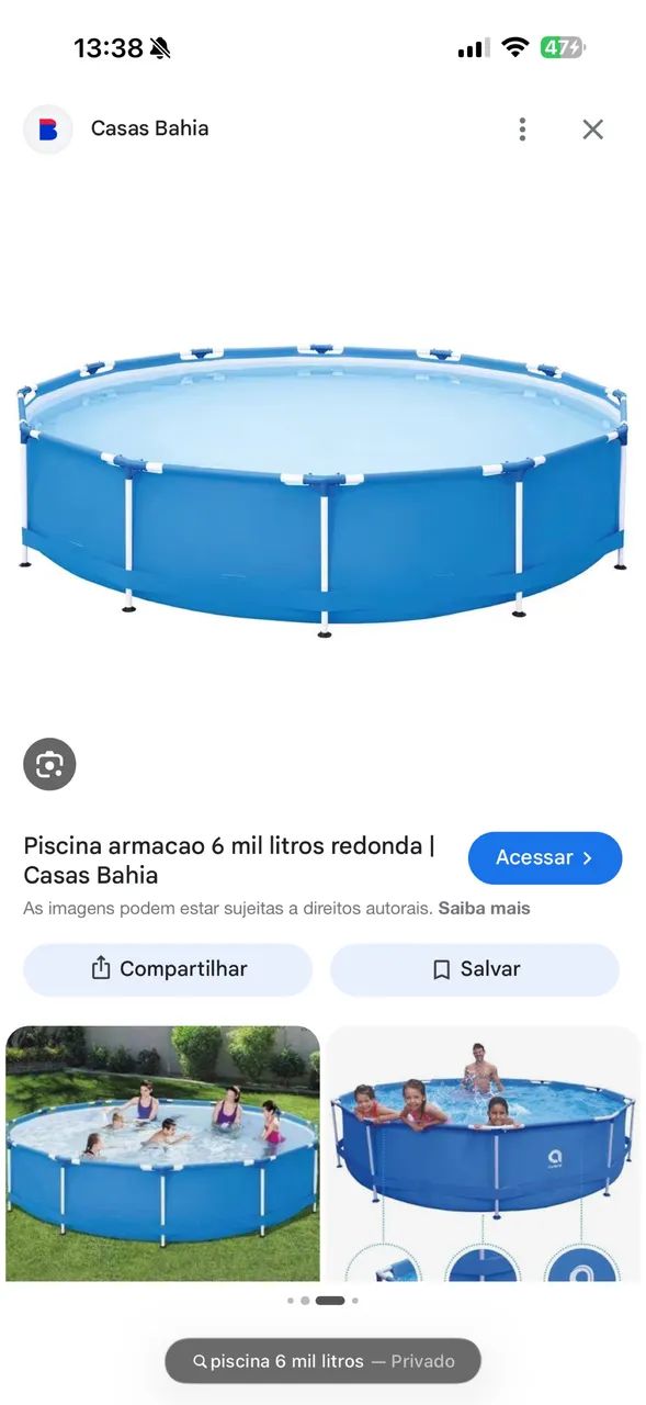 Vendo piscina nova na caixa e acompanha bomba filtro