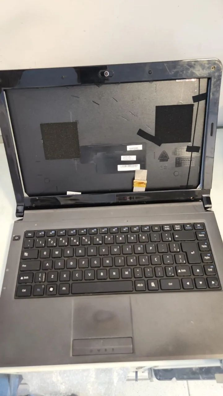 Carcaça completa notebook positivo unique com parte inferior e superior  com teclado