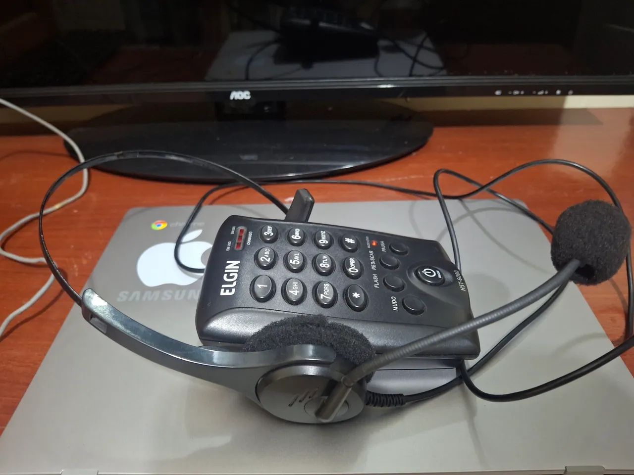 Telefone Headset Telemarketing Elgin 6000 - Foto 2