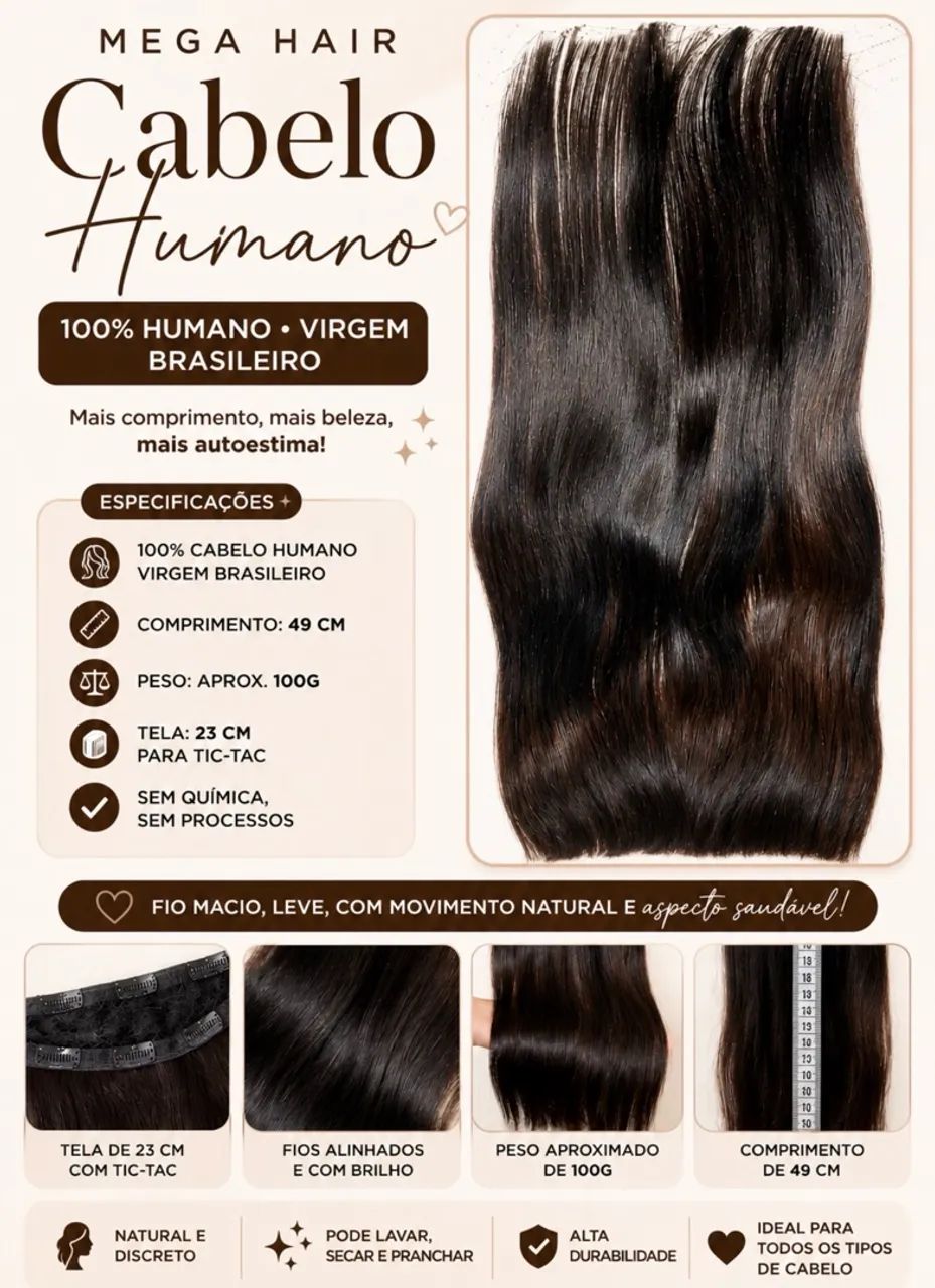 Mega hair - cabelo humano 
