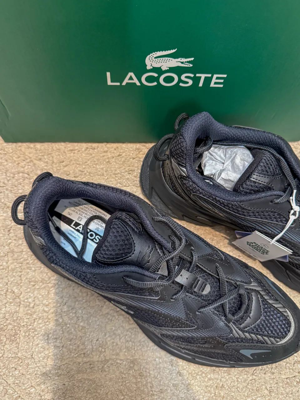 Tênis Lacoste L003 Neo Shot Masculino Black Preto - Tamanho 43