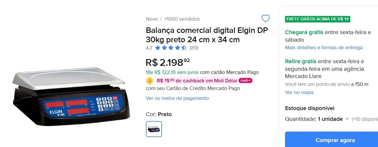 Balança elgin inmetro dp3005 - Foto 4
