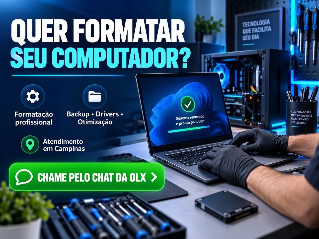 FORMATAÇÃO DE COMPUTADOR E NOTEBOOK EM CAMPINAS