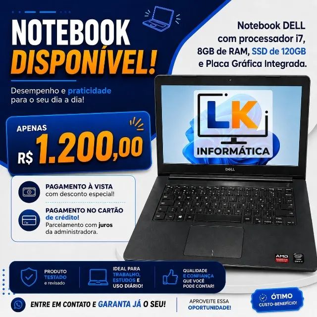 Notebook DELL i7 (Placa Gráfica) + HD Externo