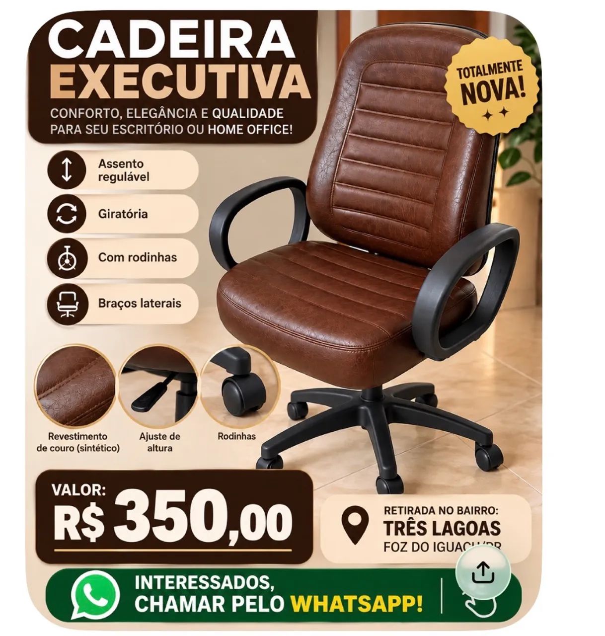 Cadeira Executiva de Couro