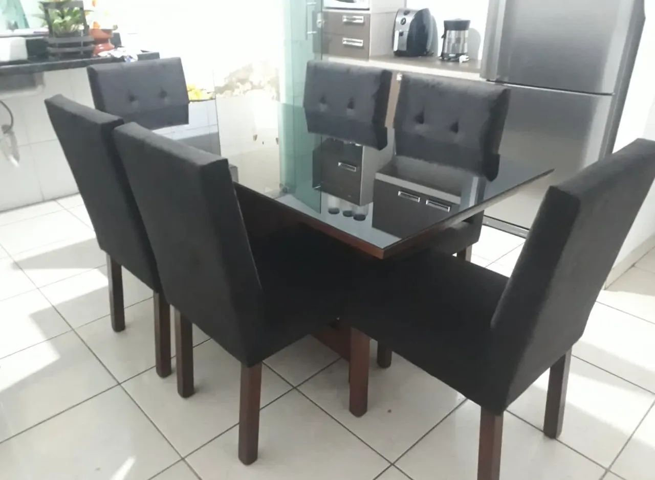 Mesa 6 cadeiras madeira maciça  - Foto 3