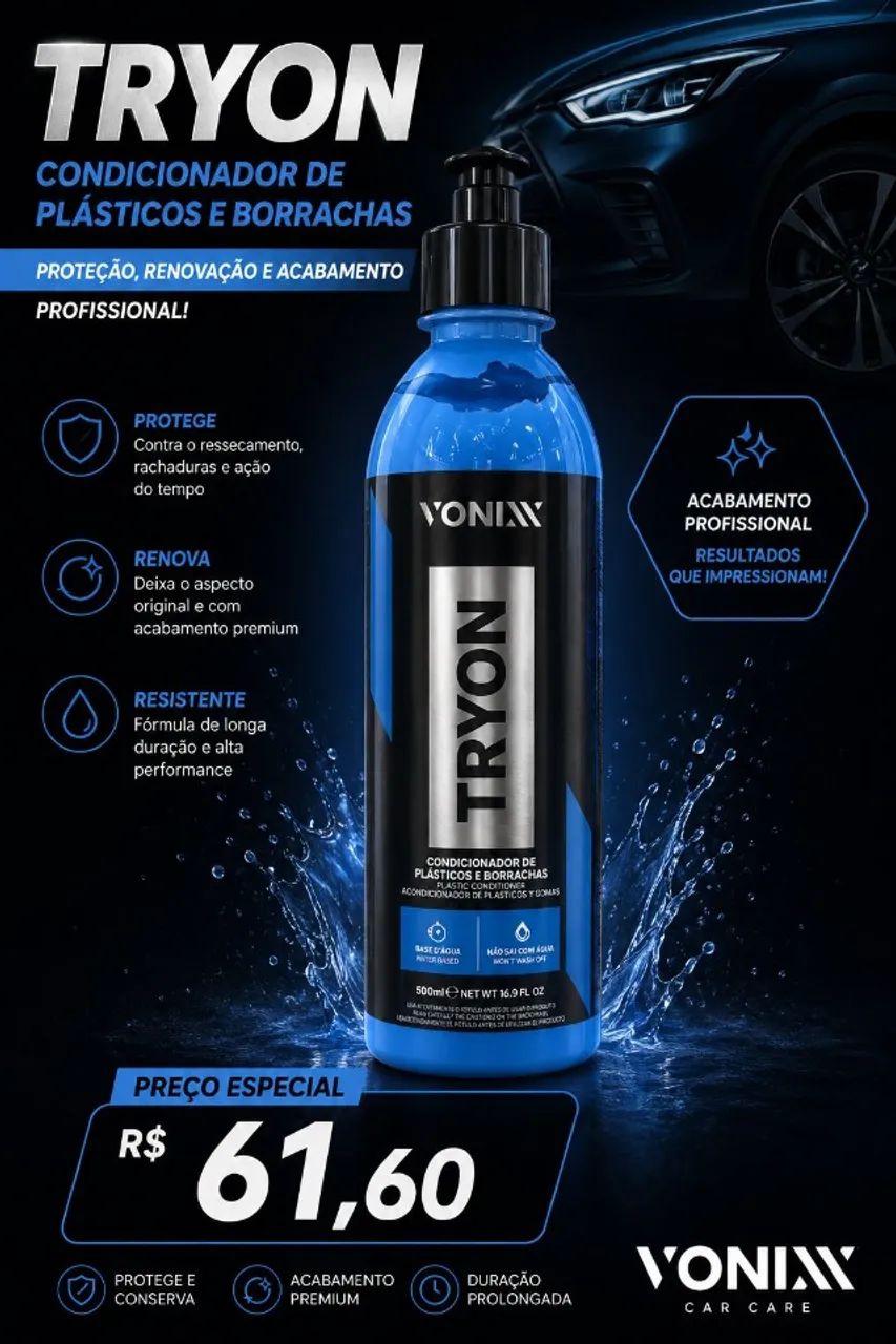 TRYON VONIXX - Condicionador de Plásticos e Borrachas! 