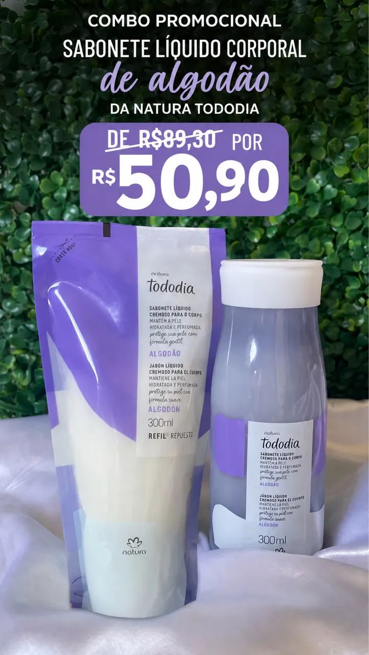 Combo sabonete líquido corporal pote regular+ refil