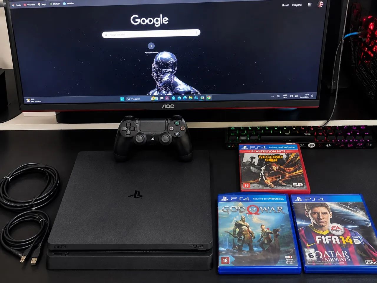 Ps4 Slim 1 Tera C/04 Jogos - Foto 2