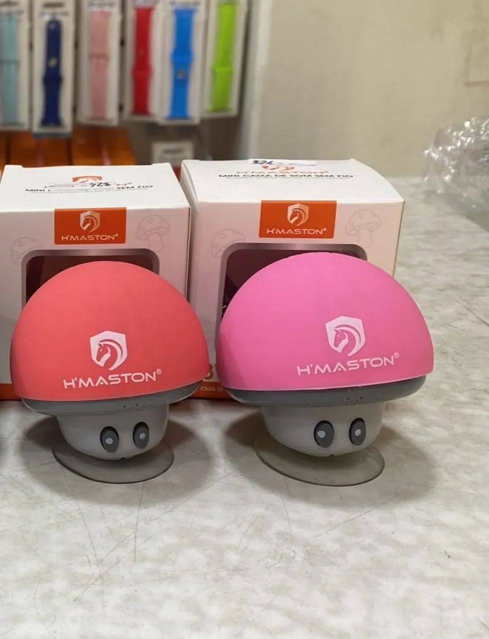 Mini Caixinha Cogumelo Bluetooth com Ventosa H'MASTON - Foto 3