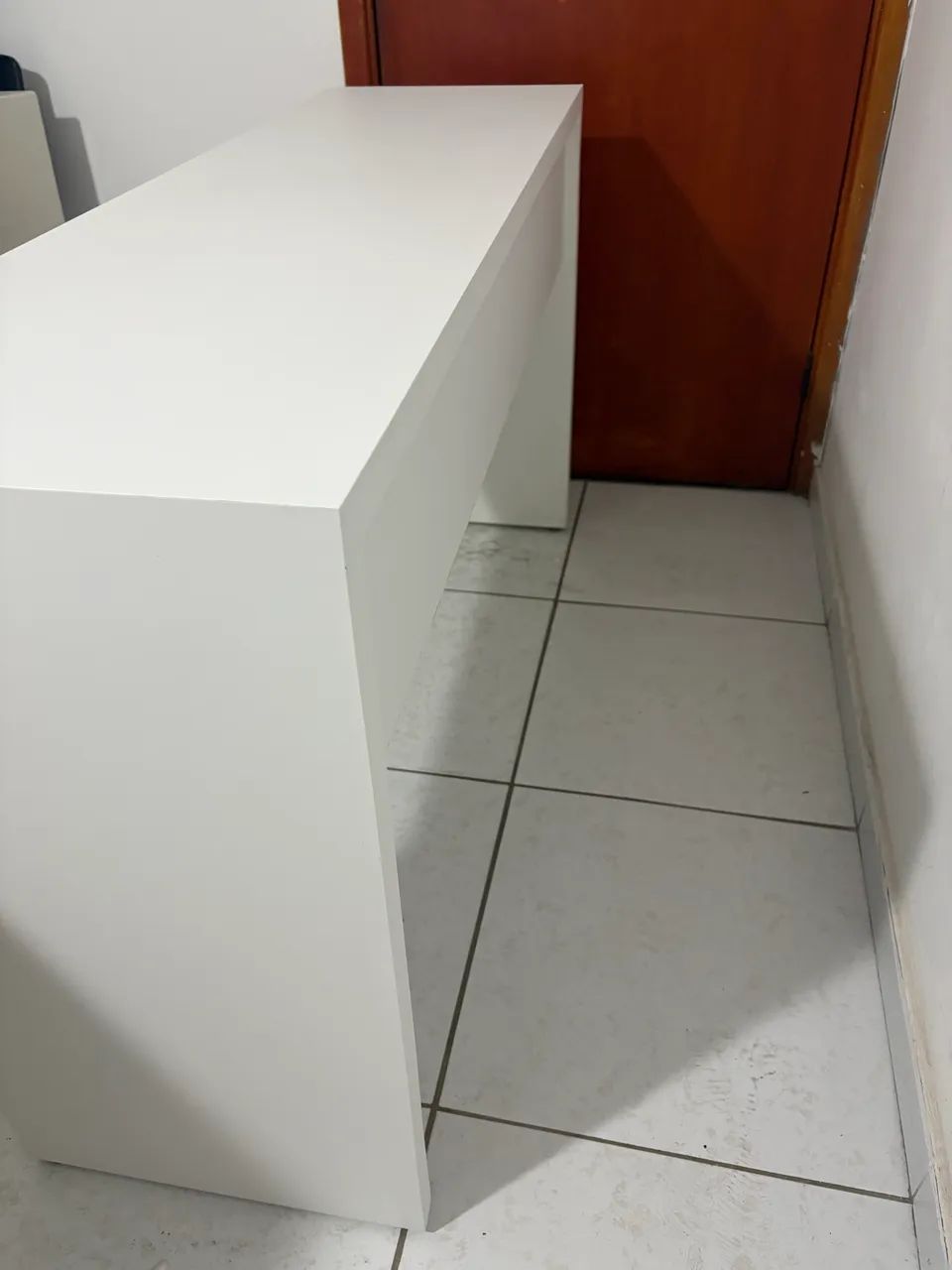 Mesa Escrivaninha Com Gaveta na Cor Branca - Foto 3