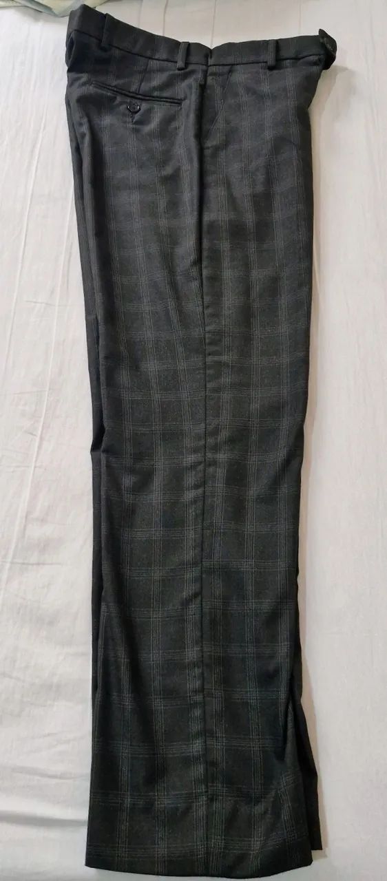 Terno masculino xadrez cinza - Foto 2