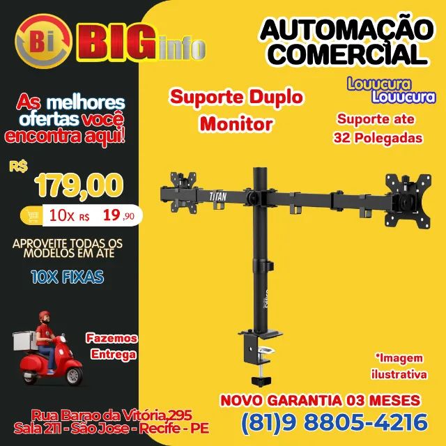 Suporte Duplo Monitor ate 32 Polegadas