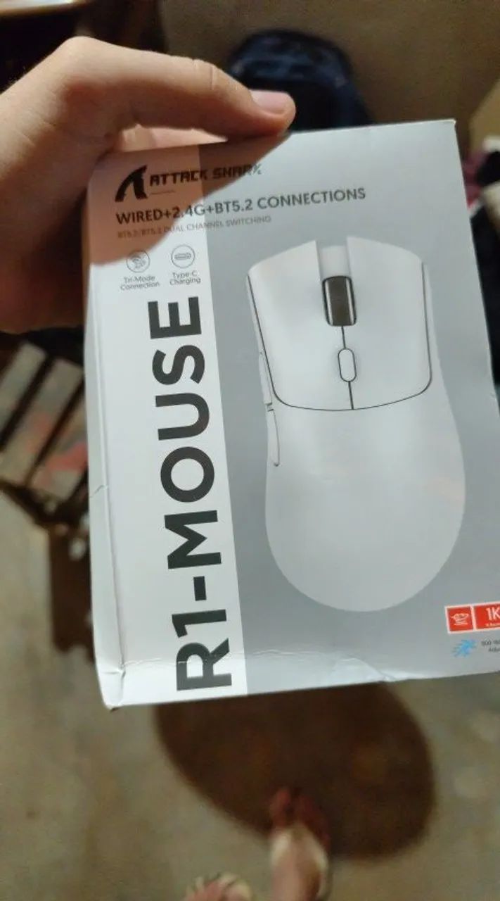 Mouse Attack Shark R1 Tri-Mode Vermelho NOVO  - Foto 4
