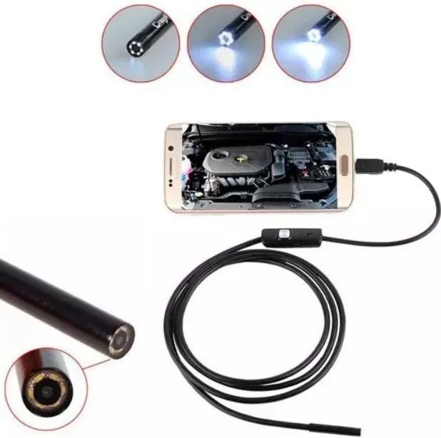 Câmera Endoscópio Flexível Usb P/ Celular Android 2 Metros  Arduino Automação COD-AP76   - Foto 4