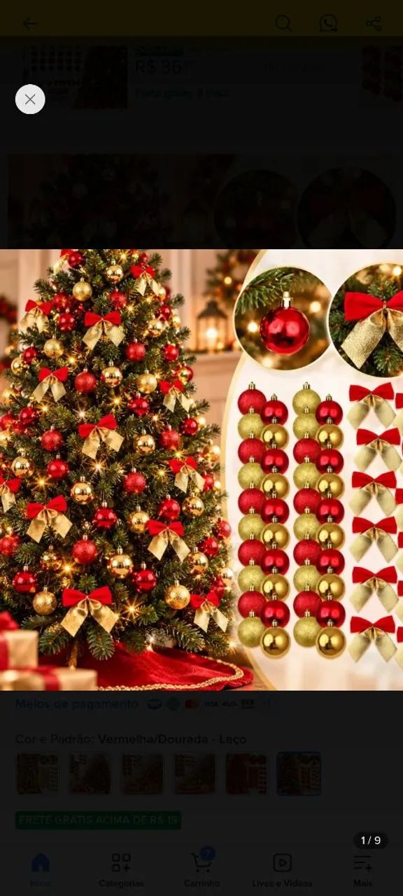 Vendo Enfeites de Natal 