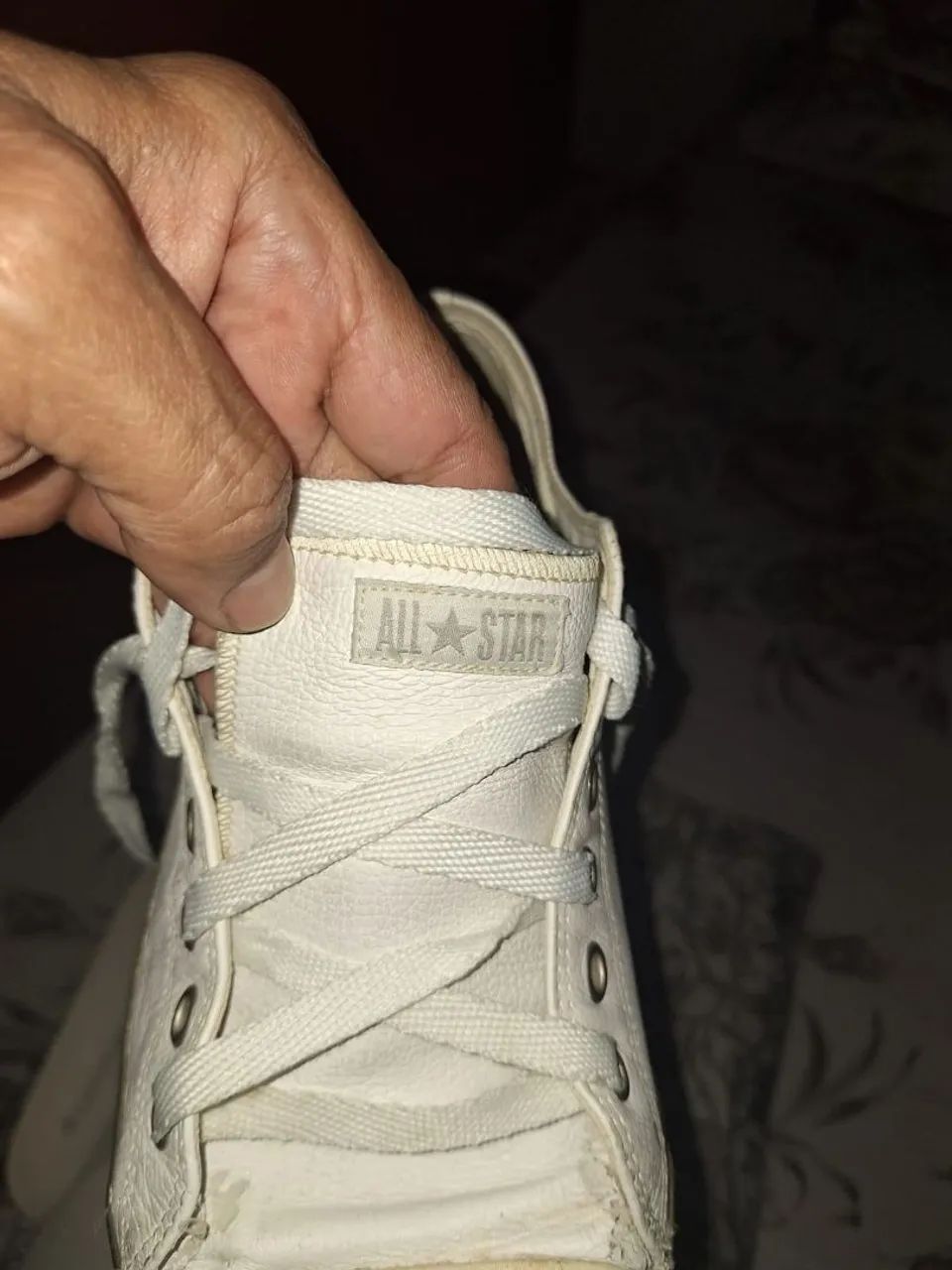 Tênis All Star de couro branco - Foto 4