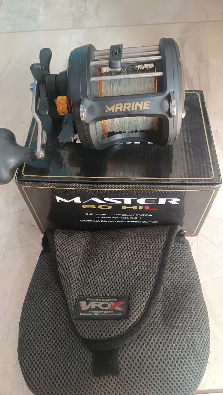Carretilha Master EX 60 com capa e vara de 250 lbs