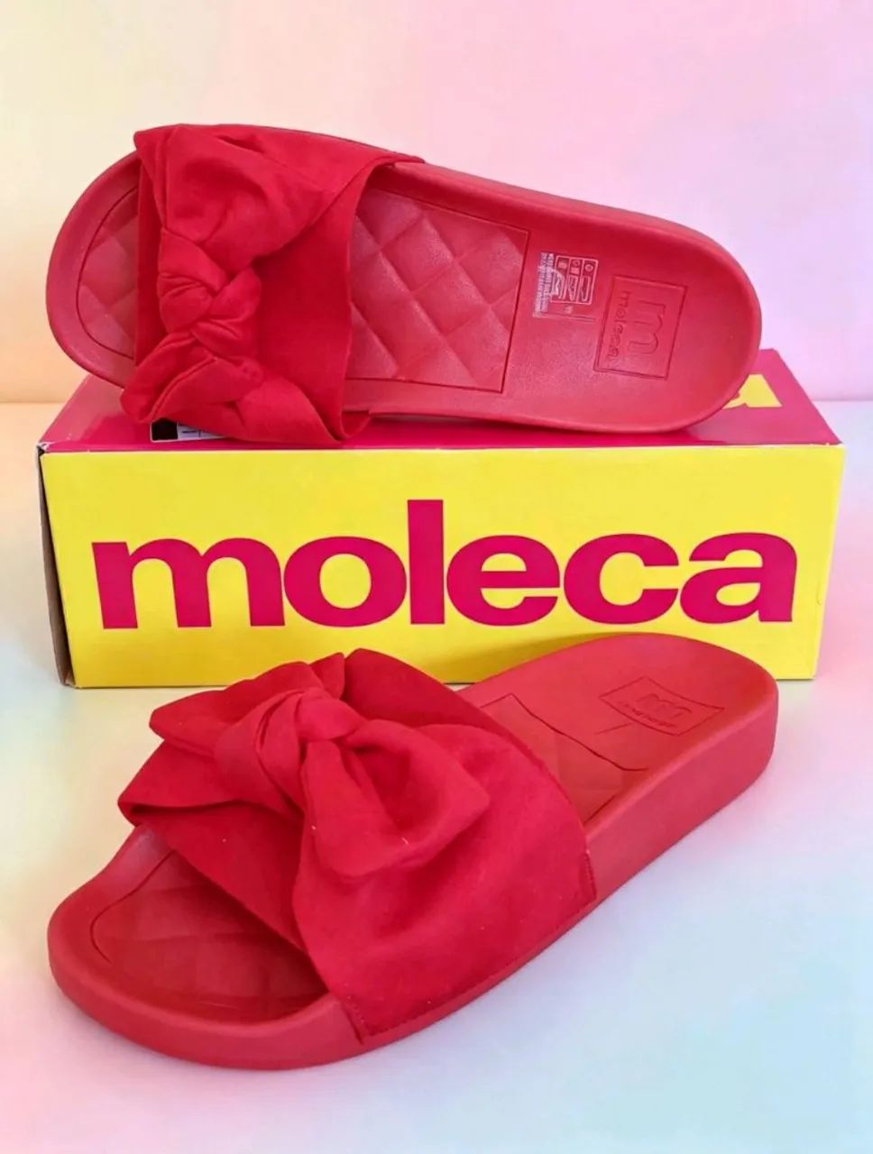 Chinelo slide moleca vermelho tamanho 36 - Foto 2