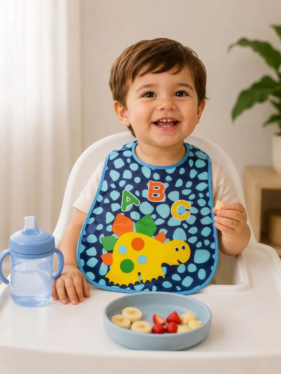 Babador Infantil Impermeável Com Bolso Coletor